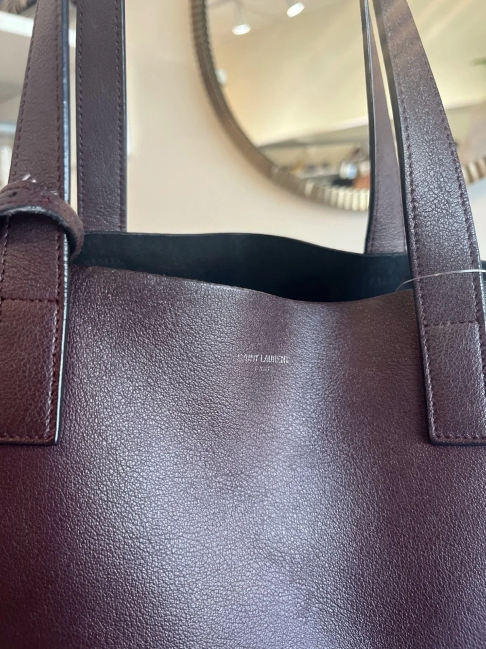 Saint Laurent Large Brownish/Redish Leather Tote - Picture 3 of 9